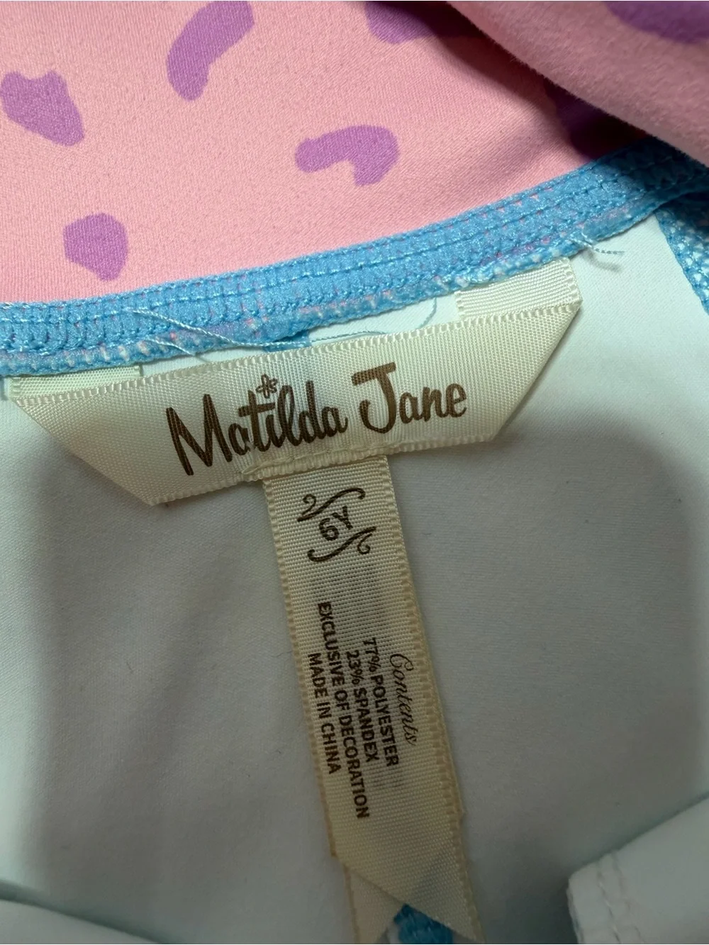 Matilda Jane Blue Floral Girls Matching Set with Pink Trim